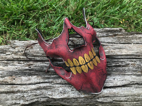 Red Skull Mask - Leather