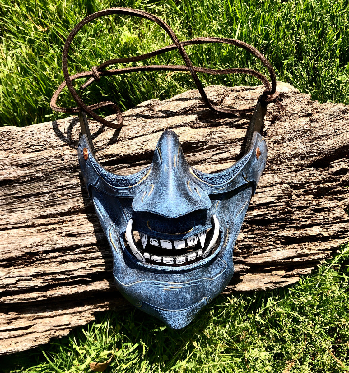 Blue Samurai Mask - Leather – Fellow Makers